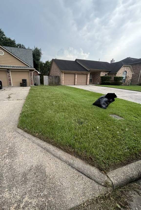 Edged front lawn