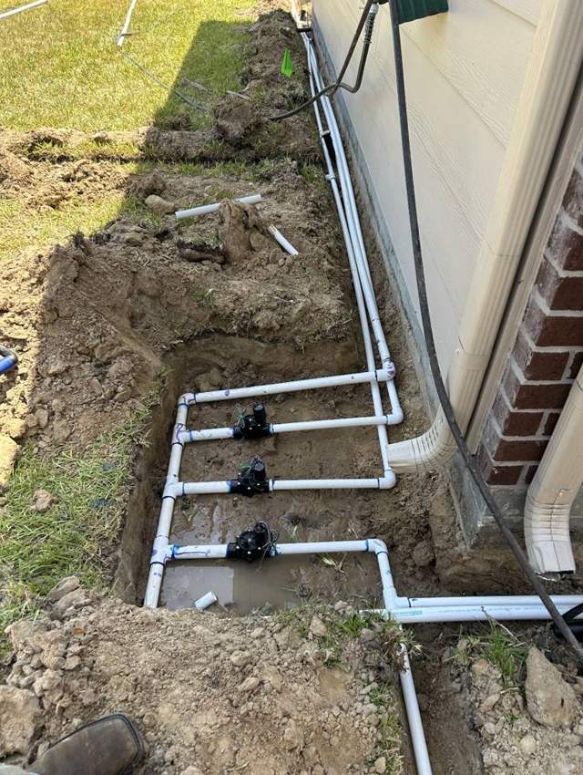 New sprinkler valves and PVC lines
