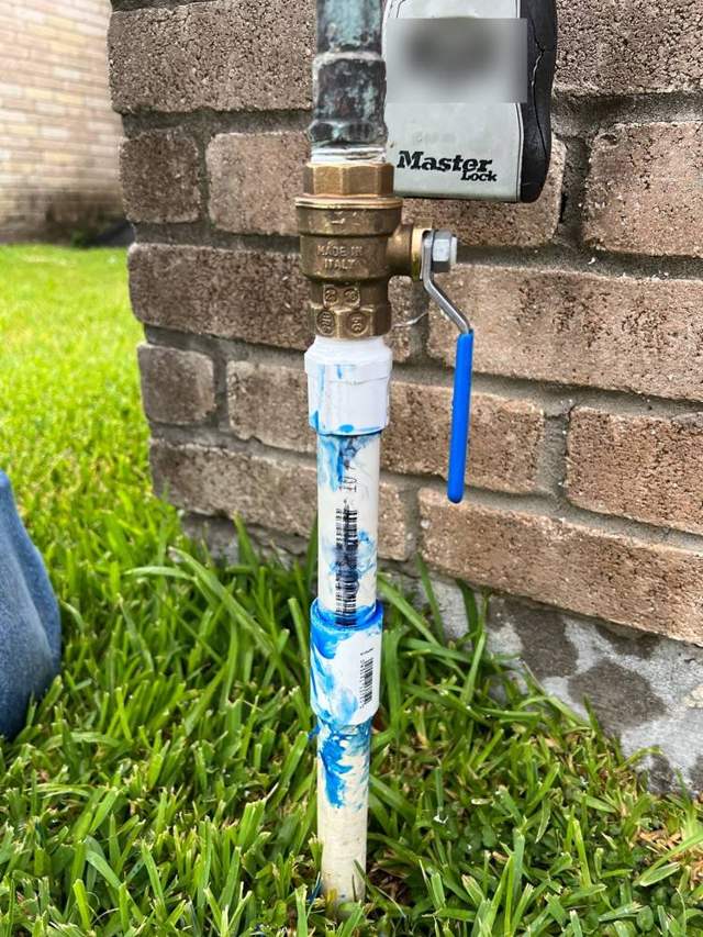 Repaired PVC supply line and shutoff valve