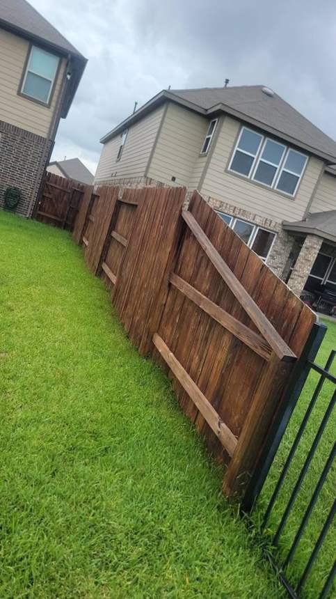 Stained wood fence
